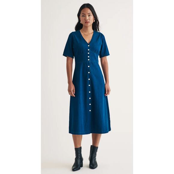 nobody's Child denim button down midi dress - Picture 1 of 7